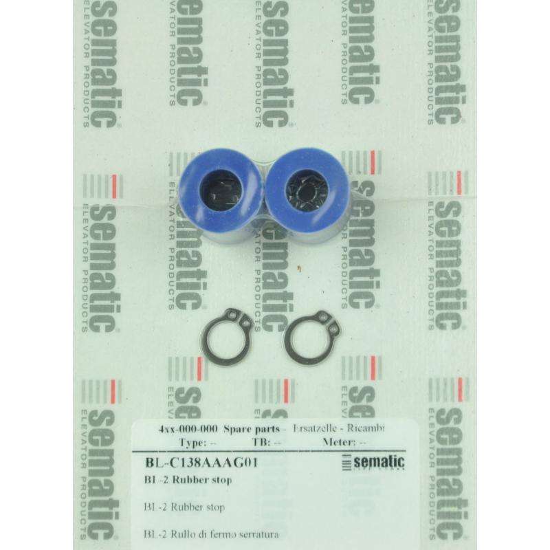 BL-C138AAAG01 | 2 X RUBBER LOCK STOP ROLLER, ROUND SHAPE (LENGTH = 20MM). STANDARD EXECUTION